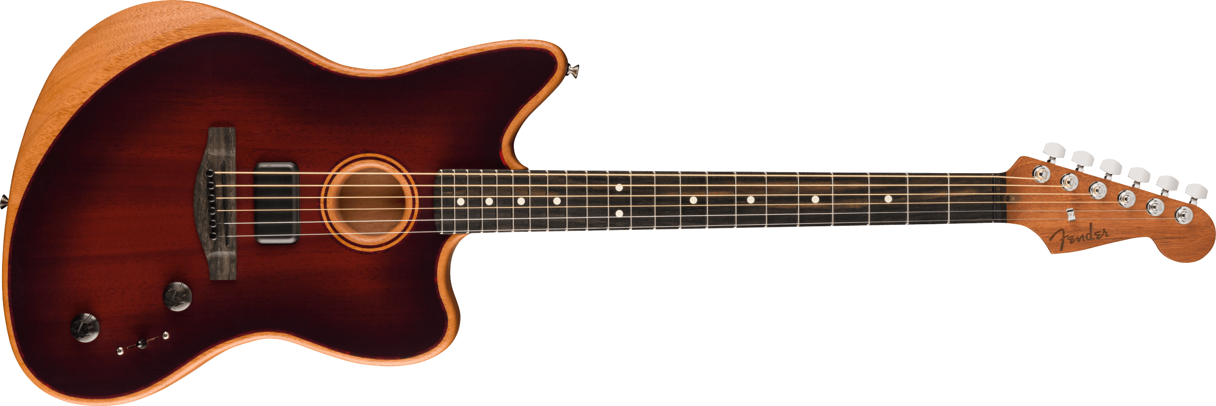 FENDER American Acoustasonic Jazzmaster All-Mahogany, Ebony Fingerboard, Bourbon Burst - 0972033137