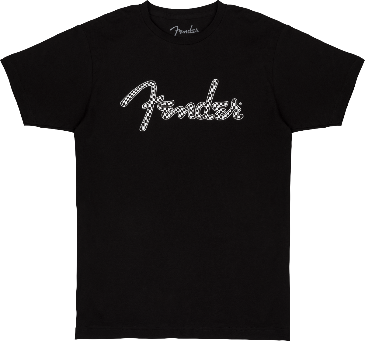 FENDER Fender Spaghetti Logo Wavy Checker Tee, B&W Checker, L - 9192411506