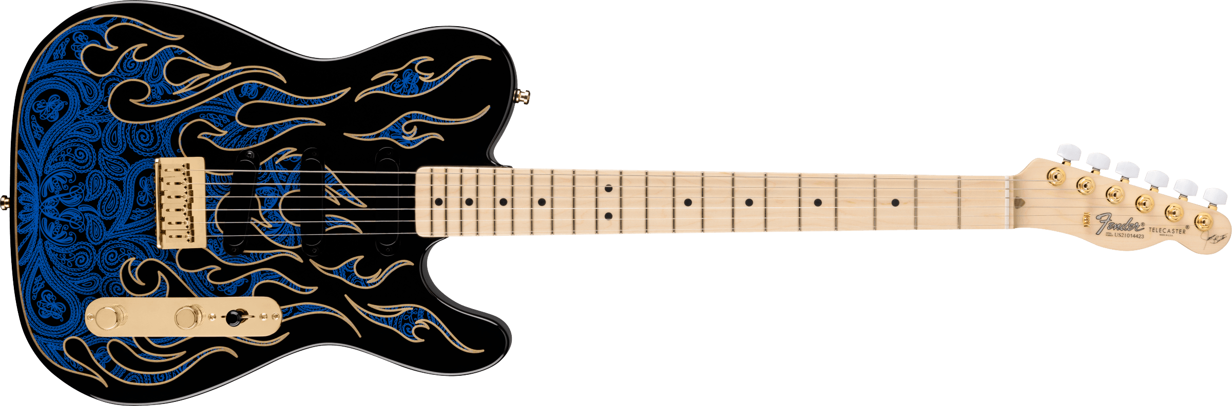 FENDER James Burton Telecaster, Maple Fingerboard, Blue Paisley Flames - 0108602888