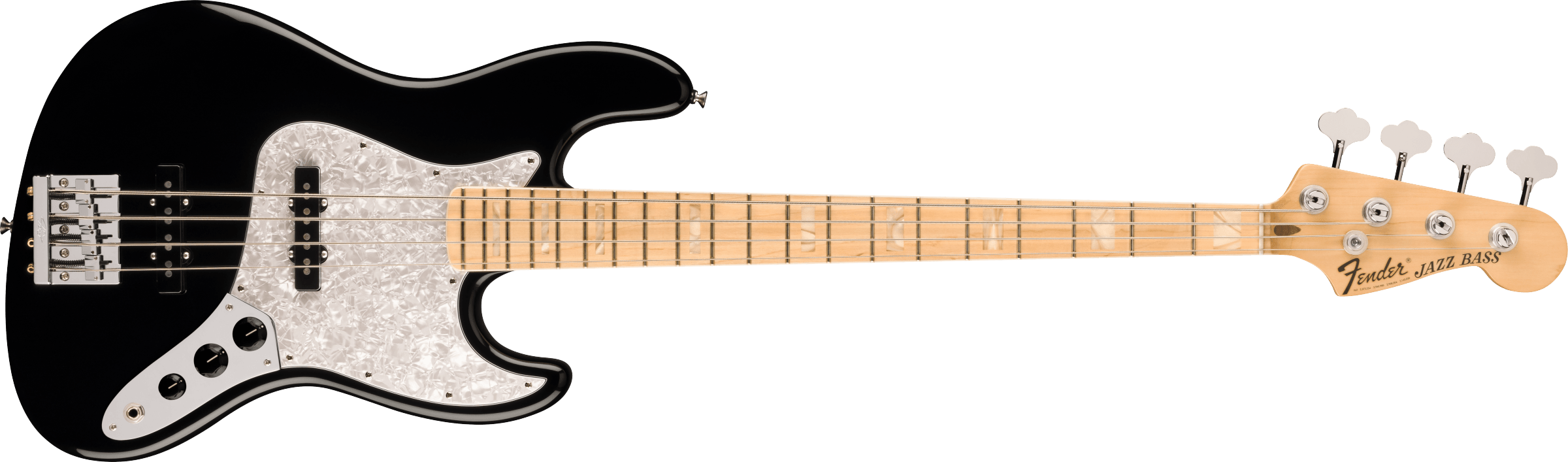 FENDER U.S.A. Geddy Lee Jazz Bass, Maple Fingerboard, Black - 0197702806