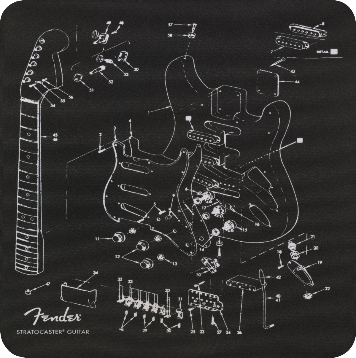 FENDER Fender Mousepad, Exploded Strat - 9106108003