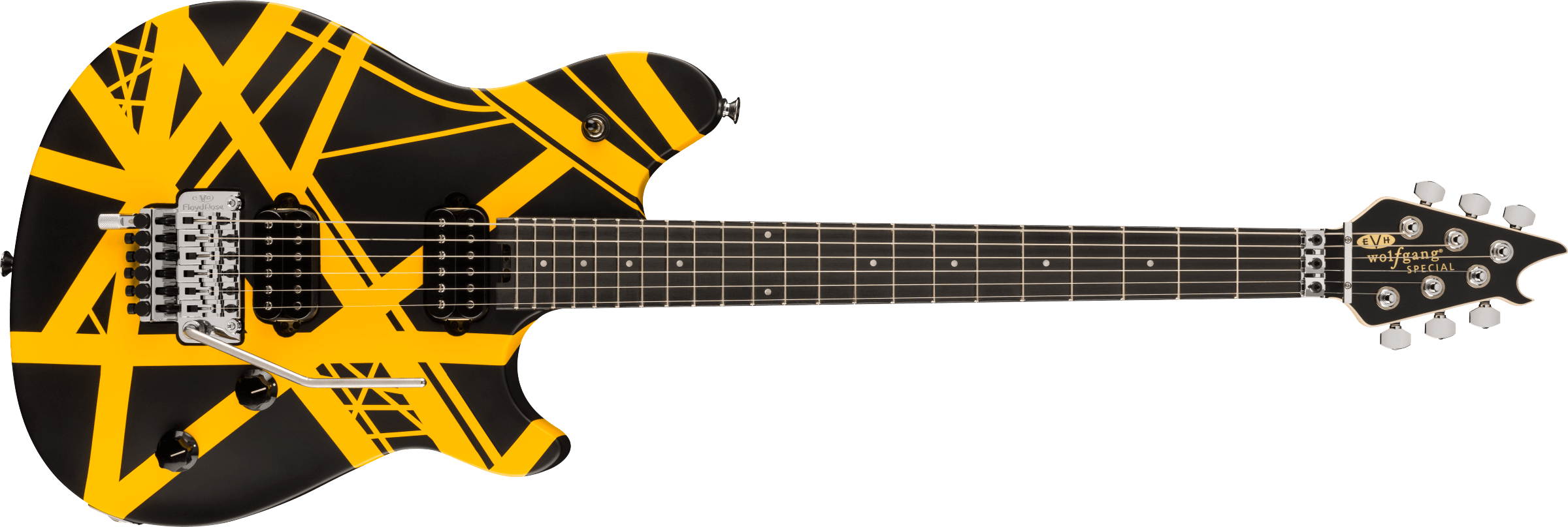 EVH Wolfgang Special Striped Series, Ebony Fingerboard, Black and Yellow - 5107702316