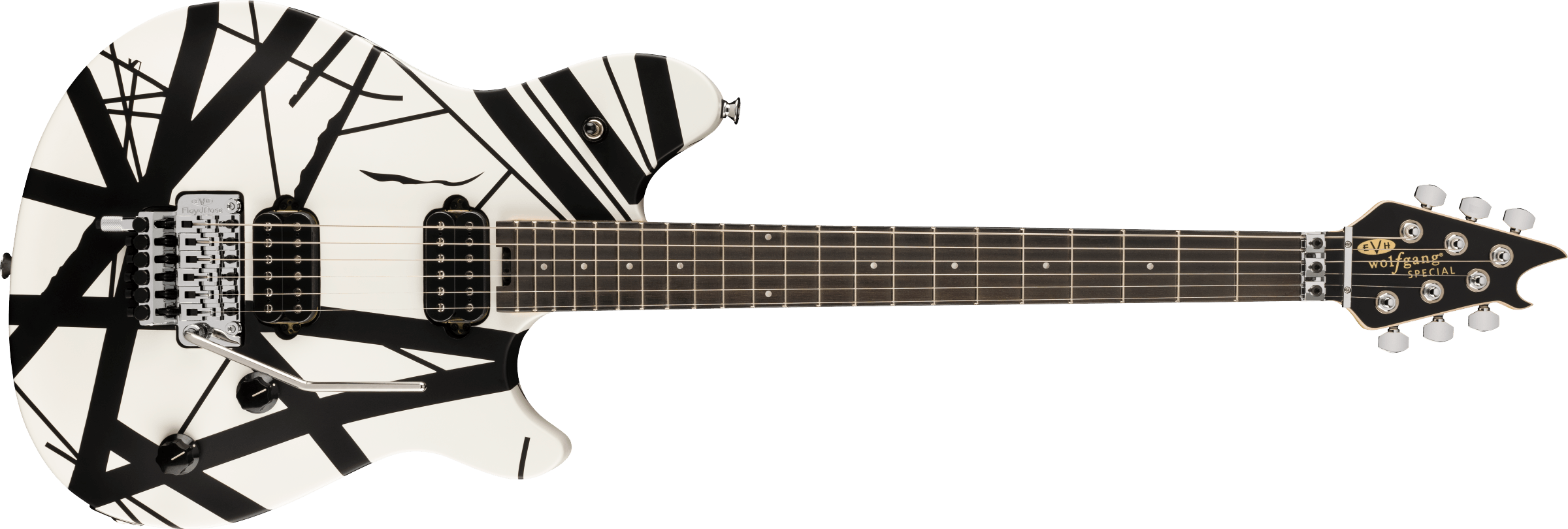 EVH Wolfgang Special Striped Series, Ebony Fingerboard, Black and White - 5107702317