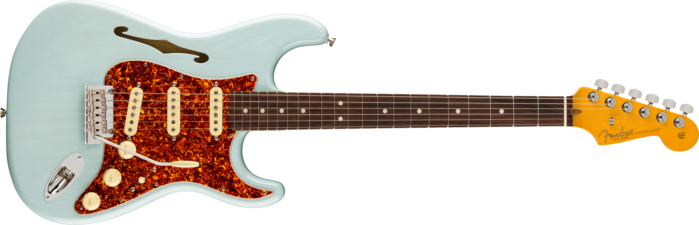 FENDER American Professional II Stratocaster Thinline, Rosewood Fingerboard, Transparent Daphne Blue - 0171010726