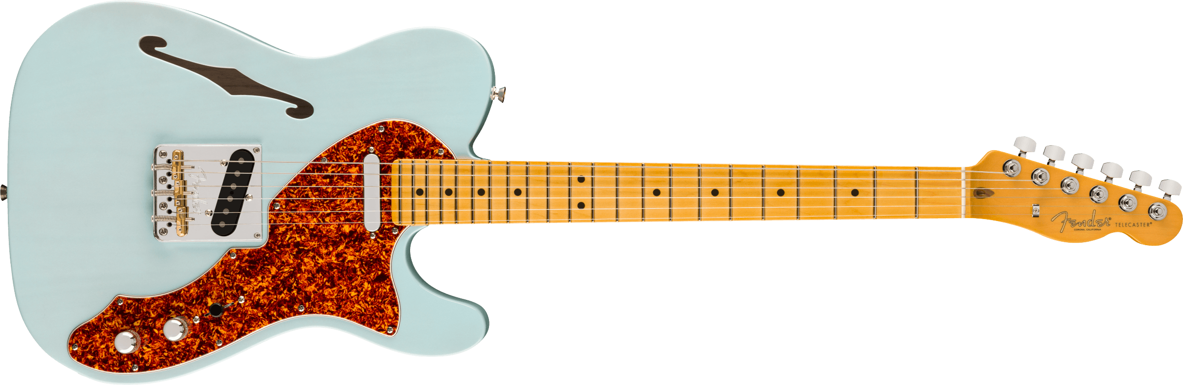 FENDER American Professional II Telecaster Thinline, Maple Fingerboard, Transparent Daphne Blue - 0171022726
