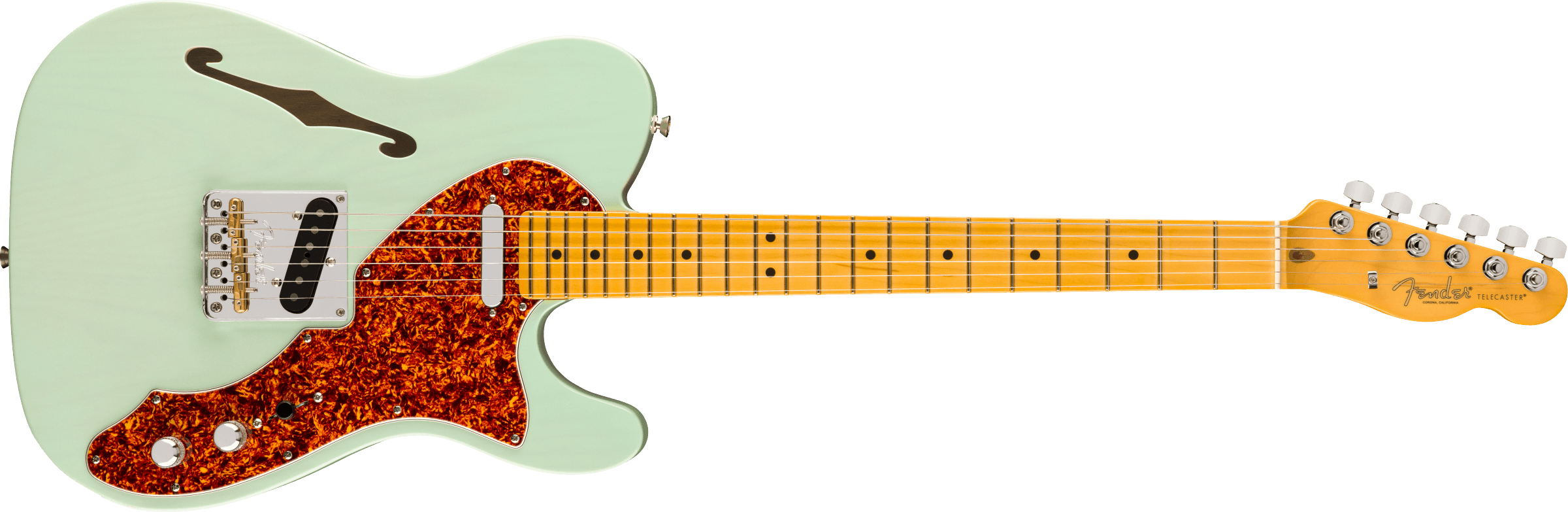 FENDER American Professional II Telecaster Thinline, Maple Fingerboard, Transparent Surf Green - 0171022735