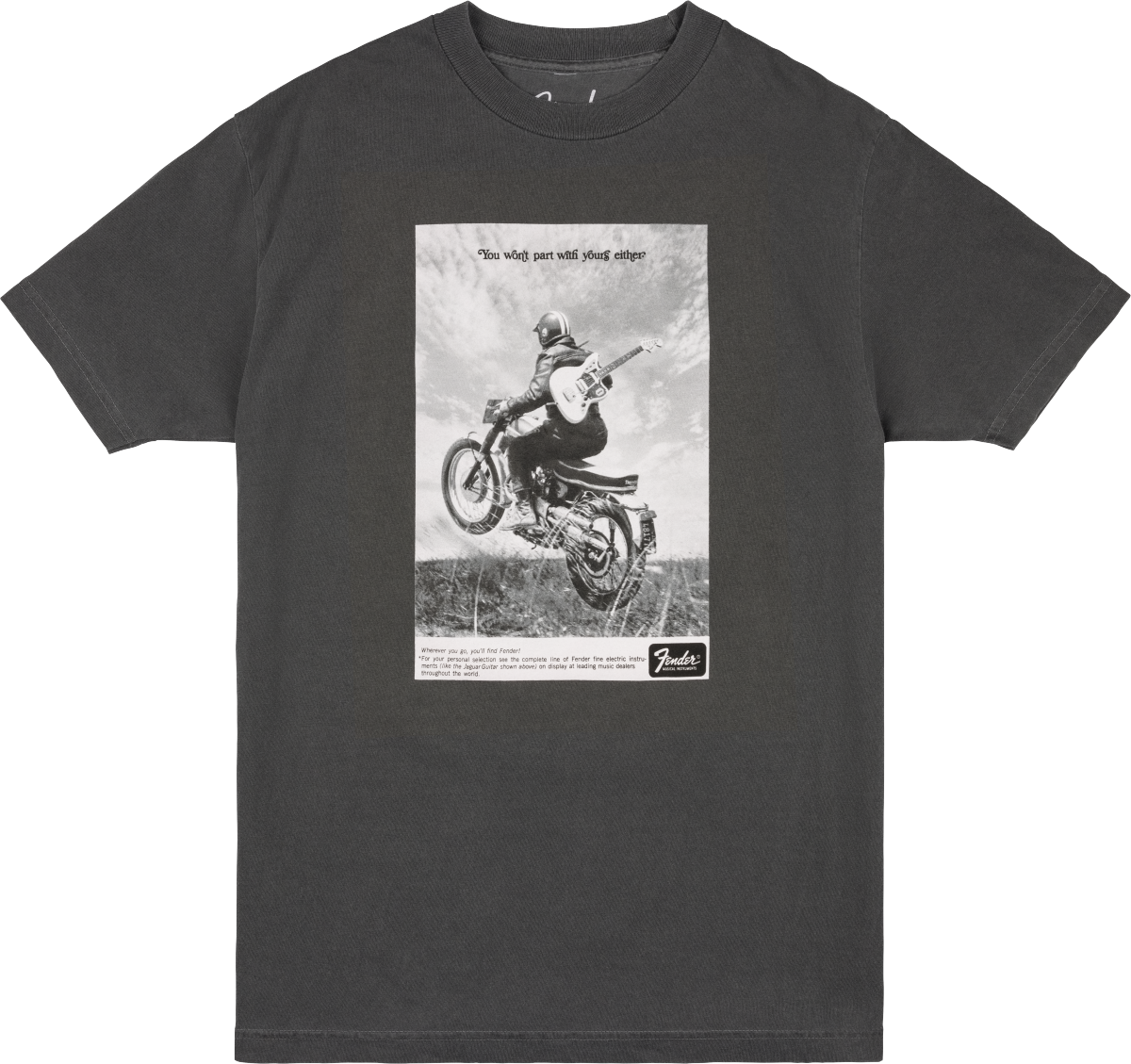 FENDER Vintage Ad Biker Tee, Graphite, S - 9194132306