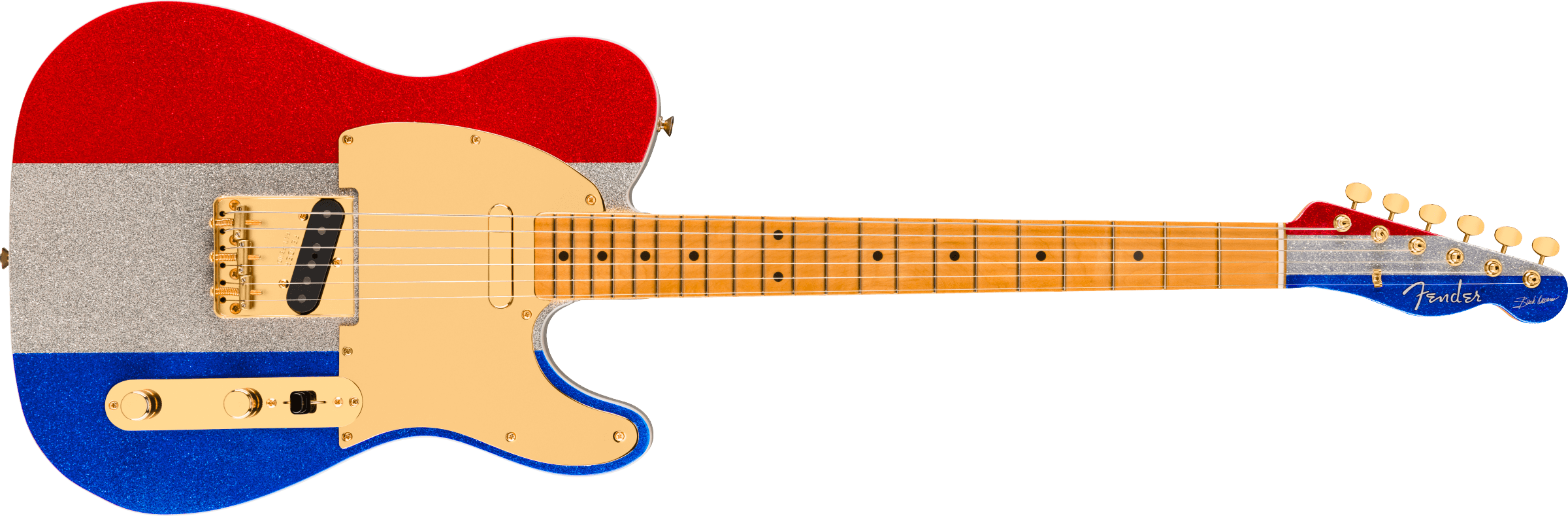 FENDER Buck Owens Telecaster, Maple Fingerboard, Red, Silver and Blue Sparkle - 0140452371