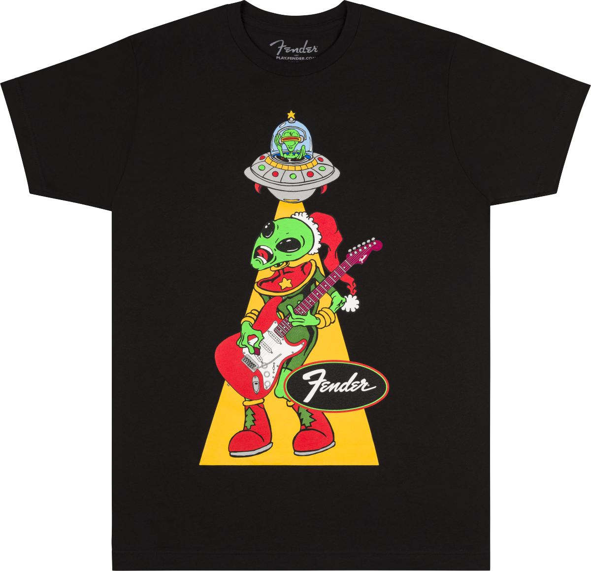 FENDER Fender Ugly Christmas Tee Alien, Blk, M - 9194000406