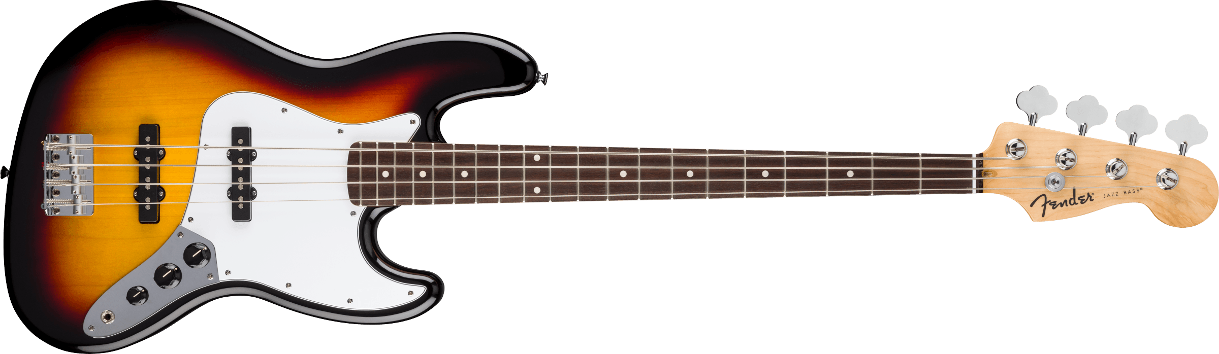 FENDER Standard Jazz Bass, Laurel Fingerboard, White Pickguard, 3-Color Sunburst - 0266840500