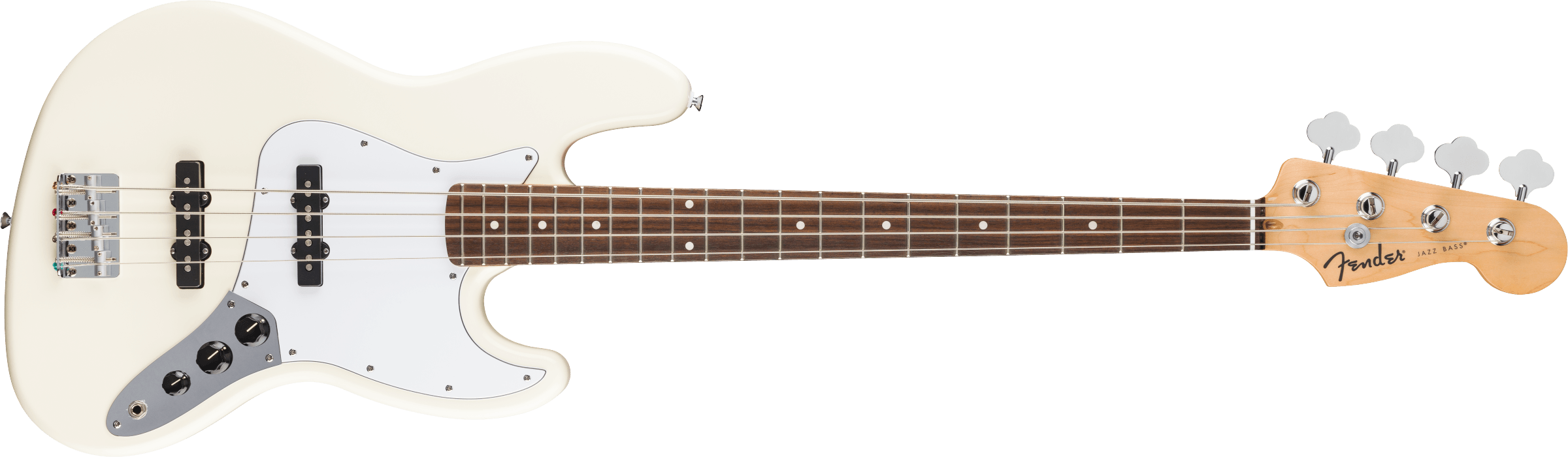 FENDER Standard Jazz Bass, Laurel Fingerboard, White Pickguard, Olympic White - 0266840505