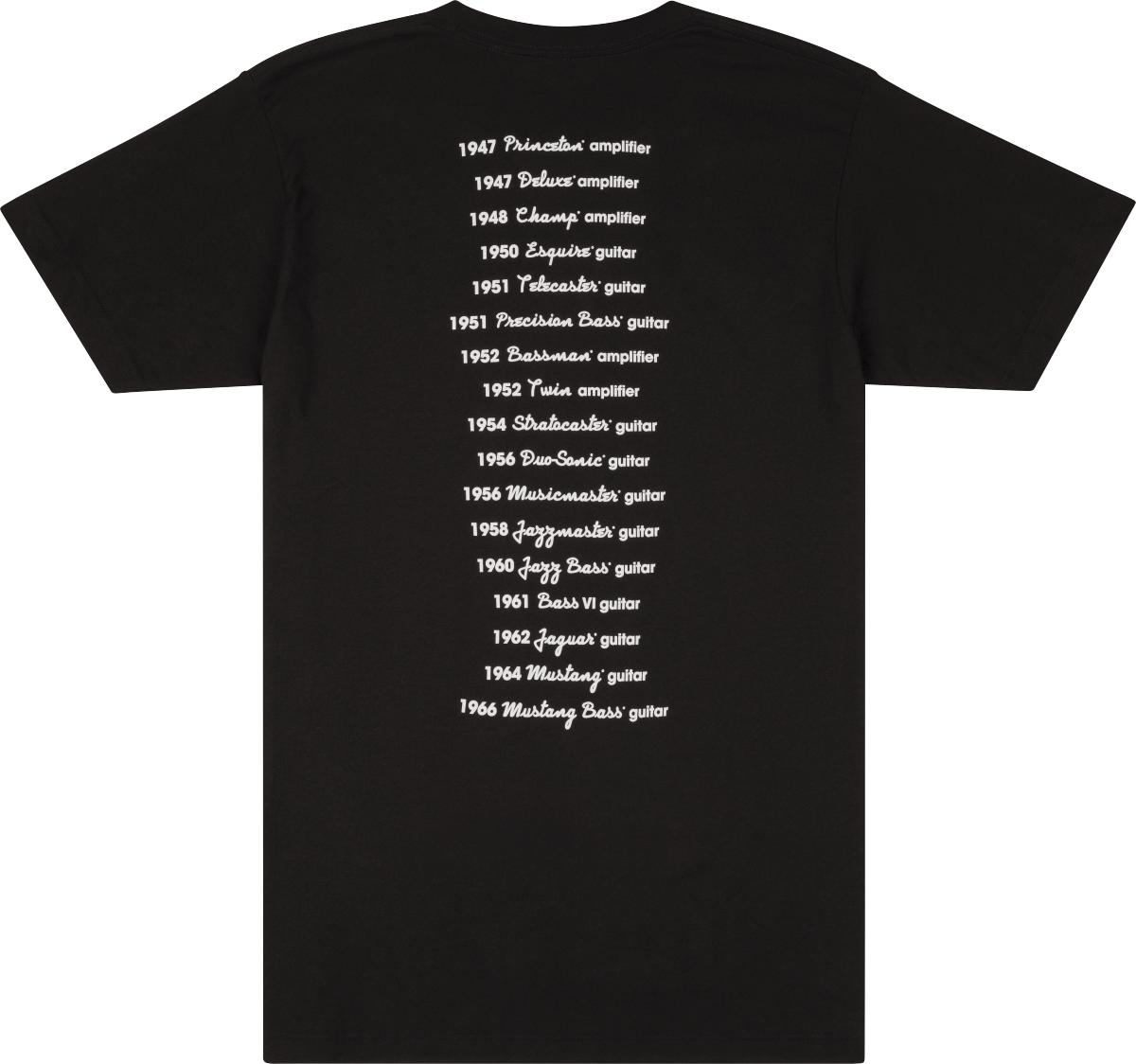 FENDER Fender Logo Date Back Tee, Black, XL - 9192823606