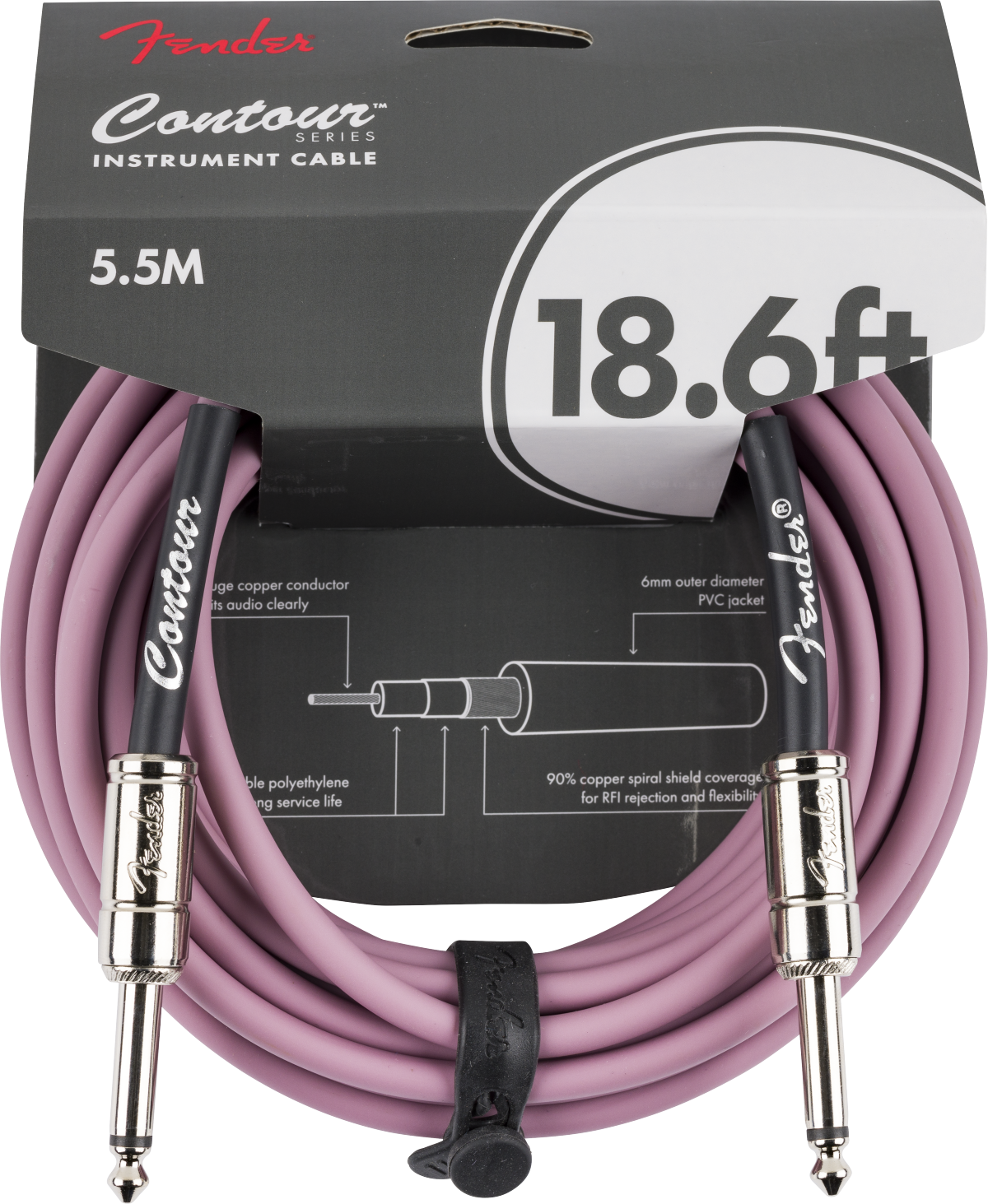FENDER Contour Instrument Cable, Burgundy Mist, 18.6 - 0990571866
