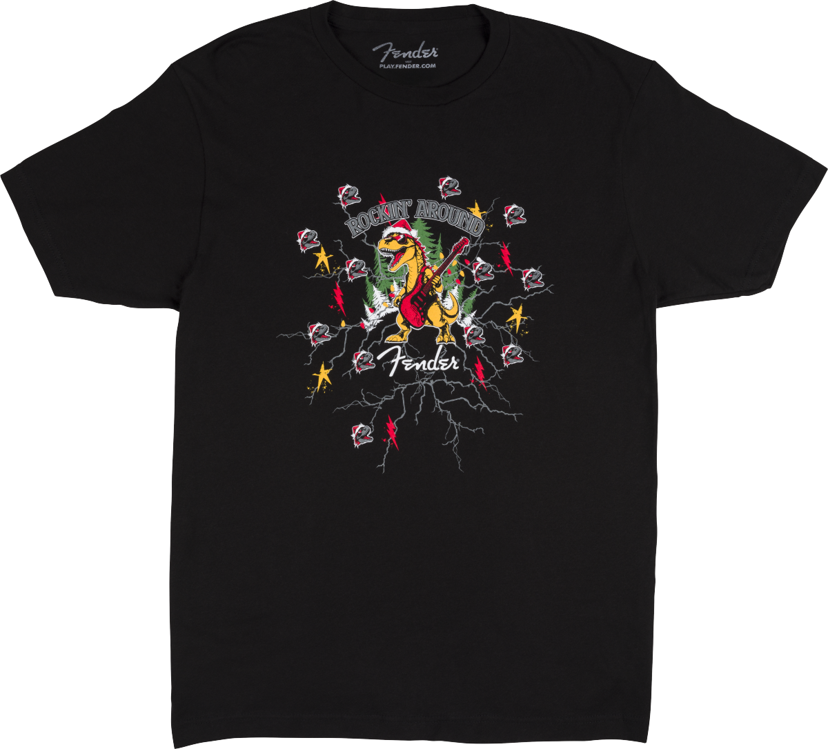 FENDER 2025 Fender Ugly Christmas Tee, Black, L - 9194001506
