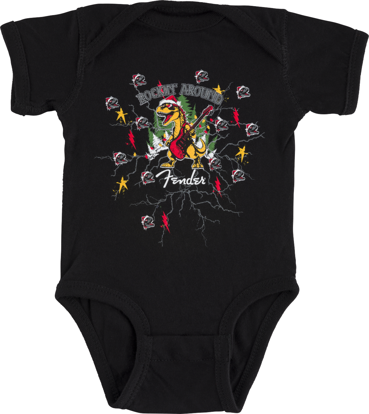 FENDER 2025 Christmas Dinosaur Baby Bodysuit, 3-6 Months - 9195223301