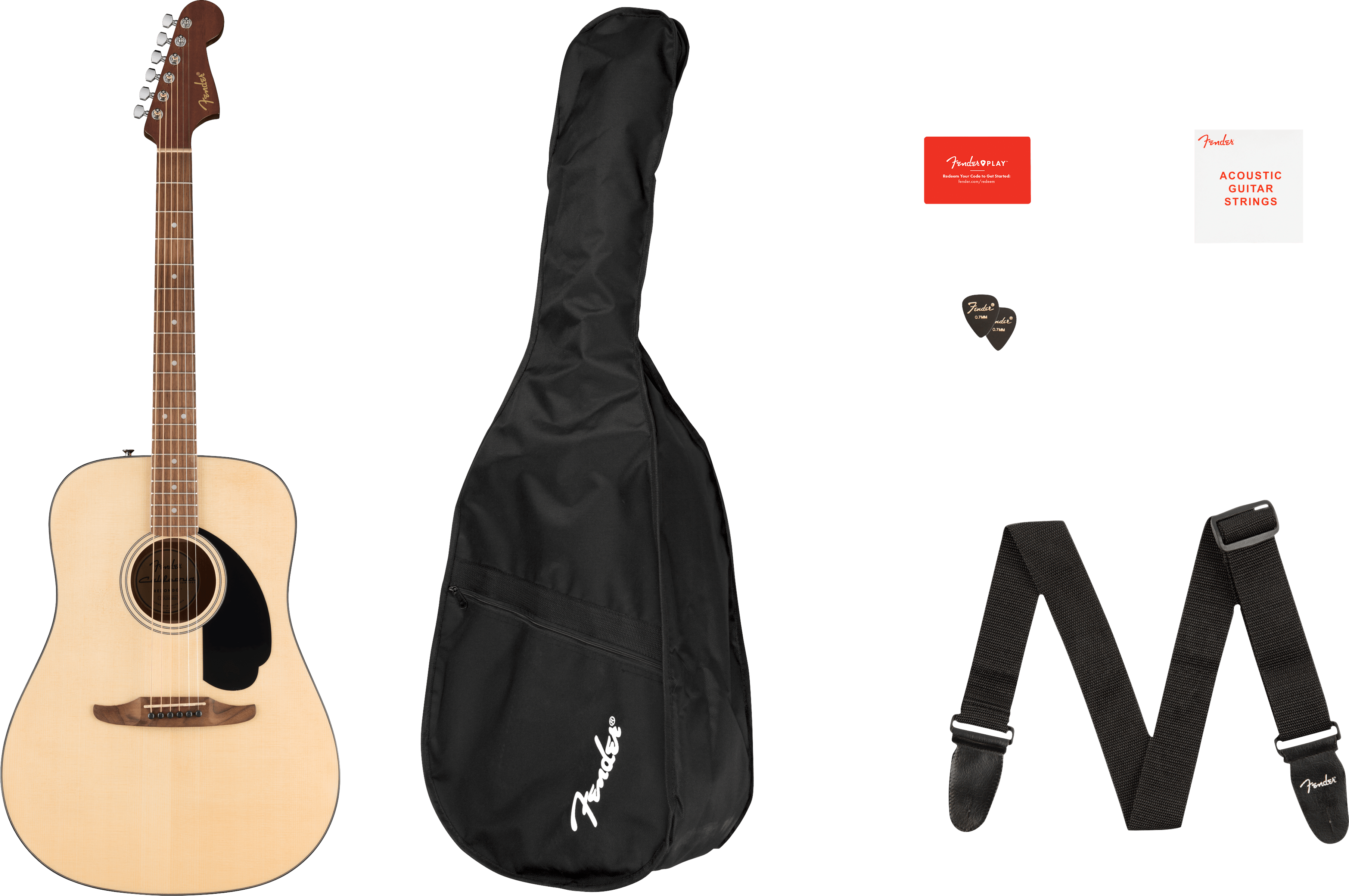 FENDER California Standard Redondo Pack, Spruce Top, Black Pickguard, Natural - 0974200421