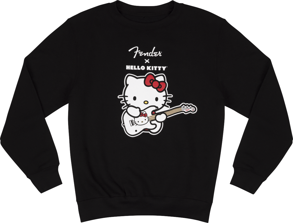 FENDER Fender x Hello Kitty Crewneck Logo Sweatshirt, Black, L - 9190488506