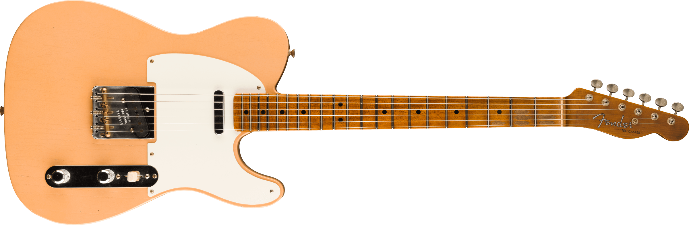 FENDER Limited Edition Roasted Reverse 50s Telecaster Journeyman Relic, 1-Piece Roasted Quartersawn Maple Neck, Aged Sahara Taupe - 9235700109