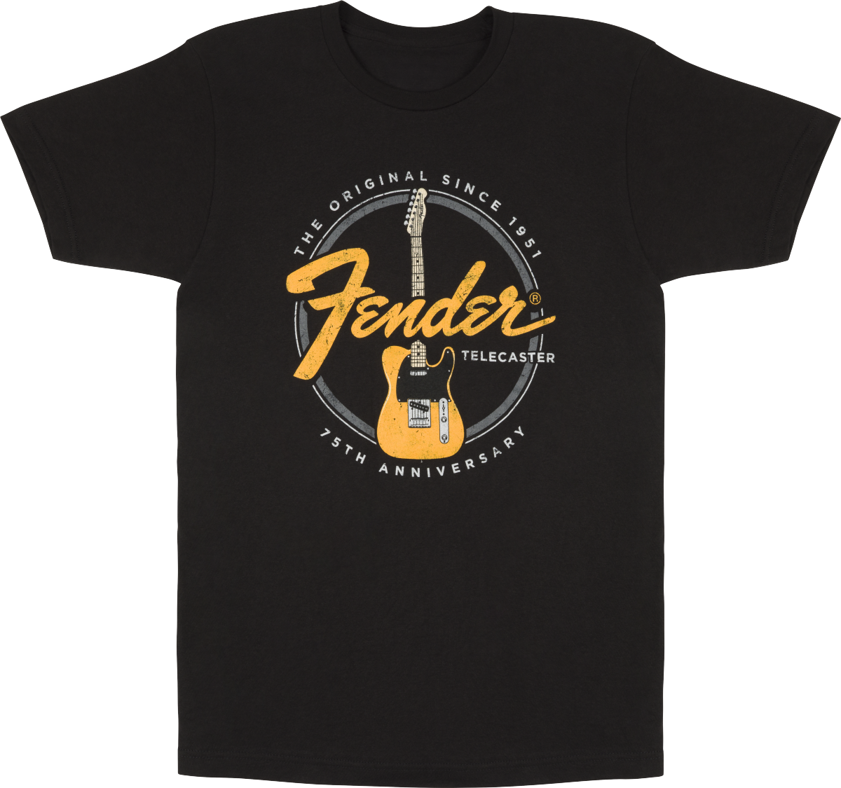 FENDER Telecaster 75th Tele Tee, Vintage Black, M - 9101391497