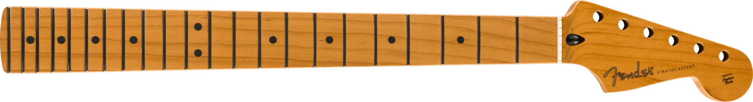 FENDER Satin Roasted Maple Fat Stratocaster Neck, 22 Medium Jumbo Frets, 9.5, Maple, U Shape - 0990462920