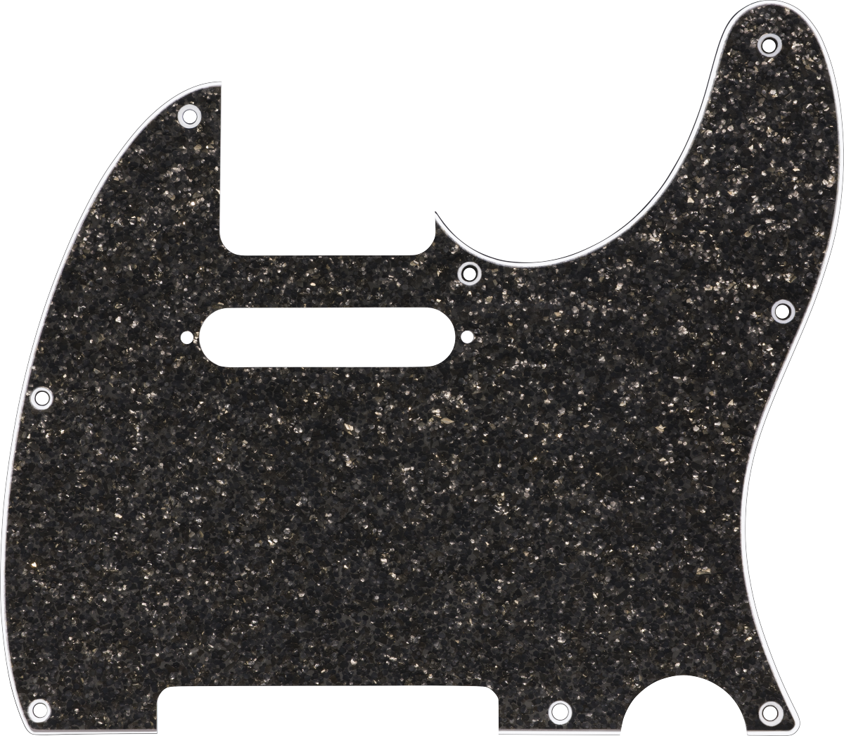 FENDER Hybrid Glass/Glitter Telecaster S/S Pickguard, Dark Gray Sparkle - 0992186001