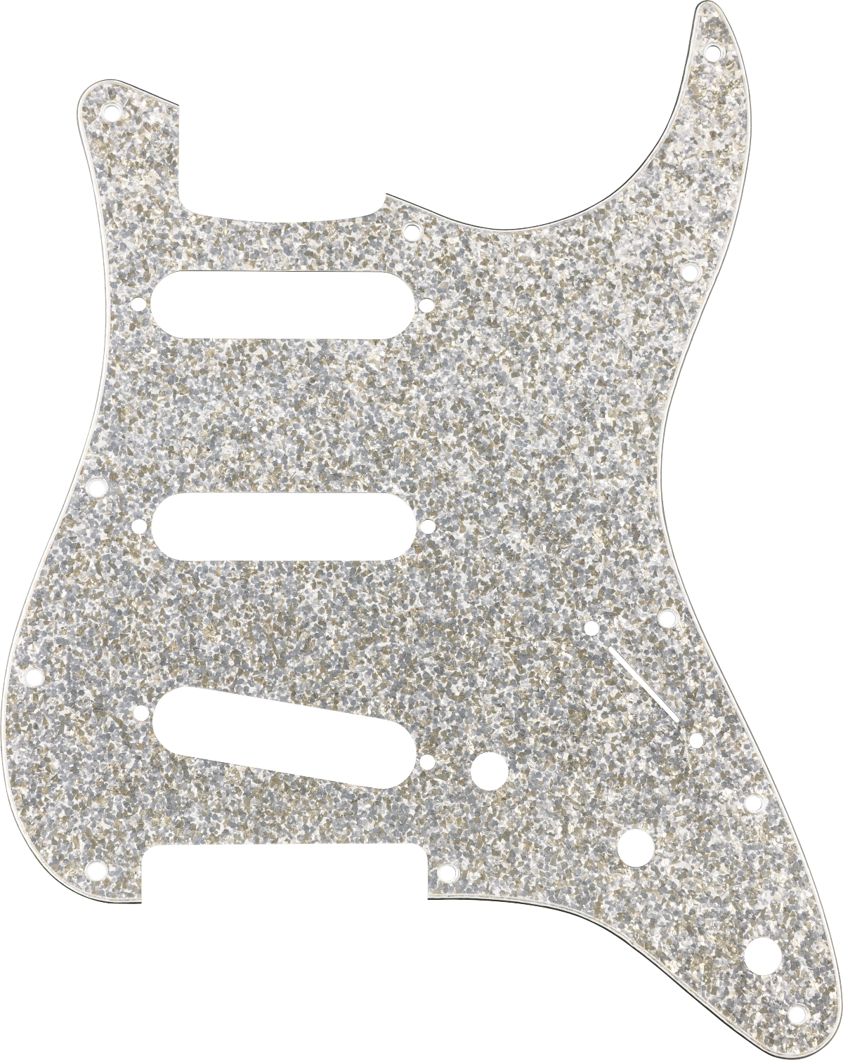 FENDER Hybrid Glass/Glitter Stratocaster S/S/S Pickguard, Silver Sparkle - 0992187002