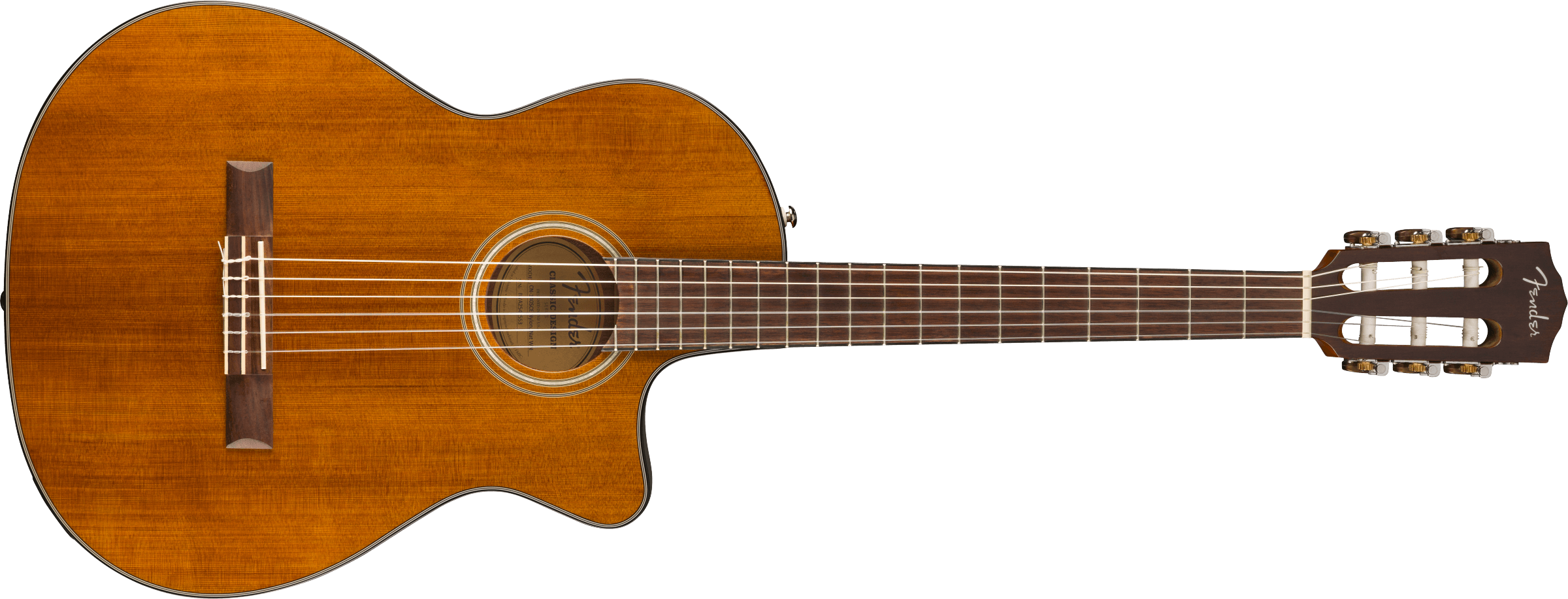FENDER CN-140SCE Nylon Thinline, Walnut Fingerboard, Natural w/Case - 0970264321