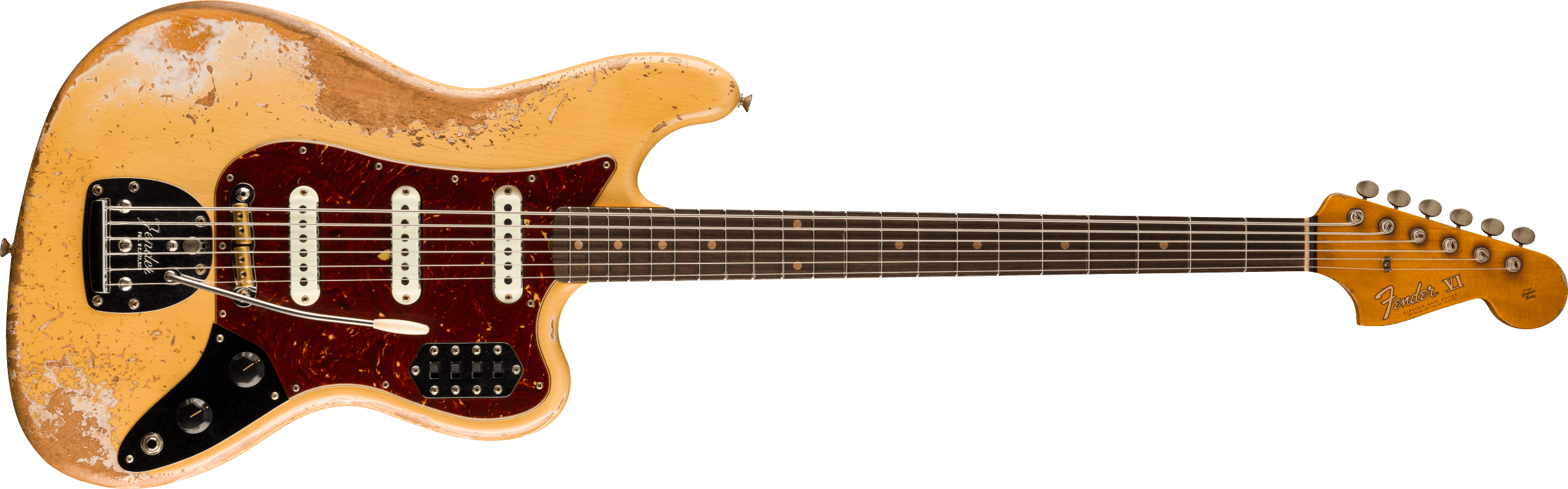 FENDER Custom Shop 1962 Bass VI Super Heavy Relic, Super Aged Desert Sand - 9235700238