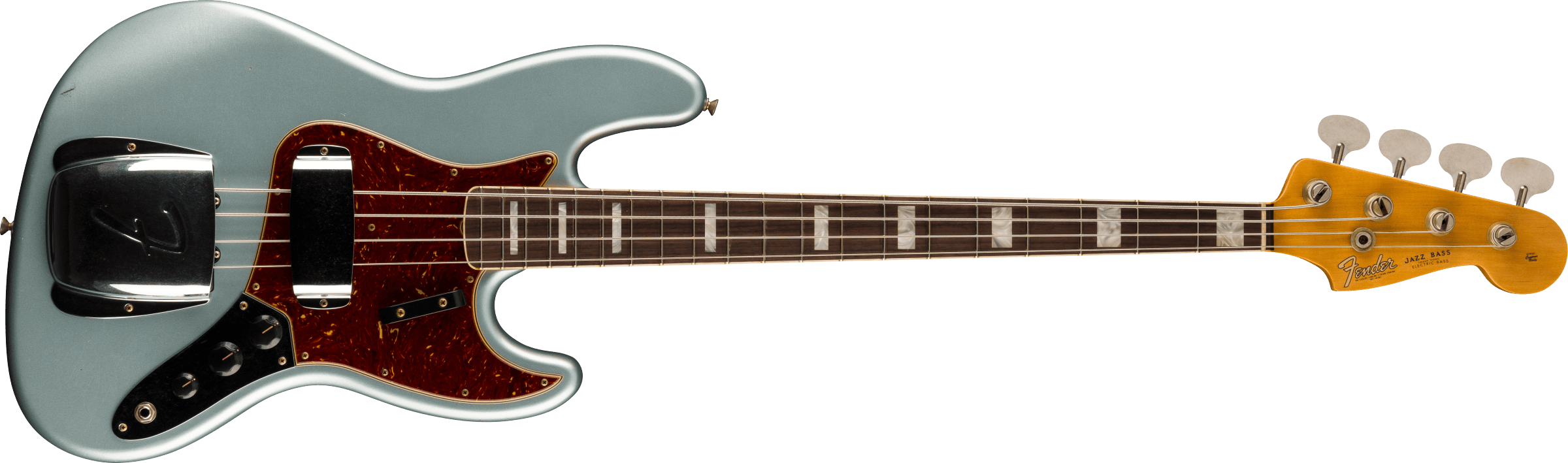 FENDER Custom Shop 1966 Jazz Bass Journeyman Relic, Super Faded Firemist Silver - 9235700249