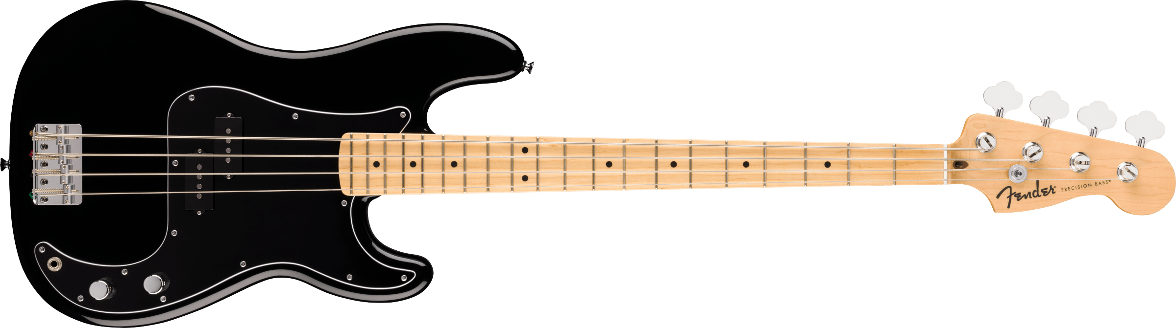 FENDER Standard Precision Bass, Maple Fingerboard, Black Pickguard, Black - 0266621506
