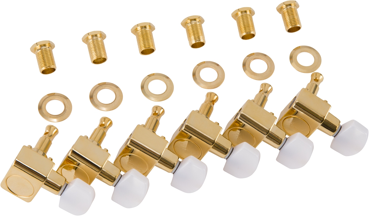Deluxe Cast/Sealed Guitar Tuning Machines with Pearl Buttons (Set of 6