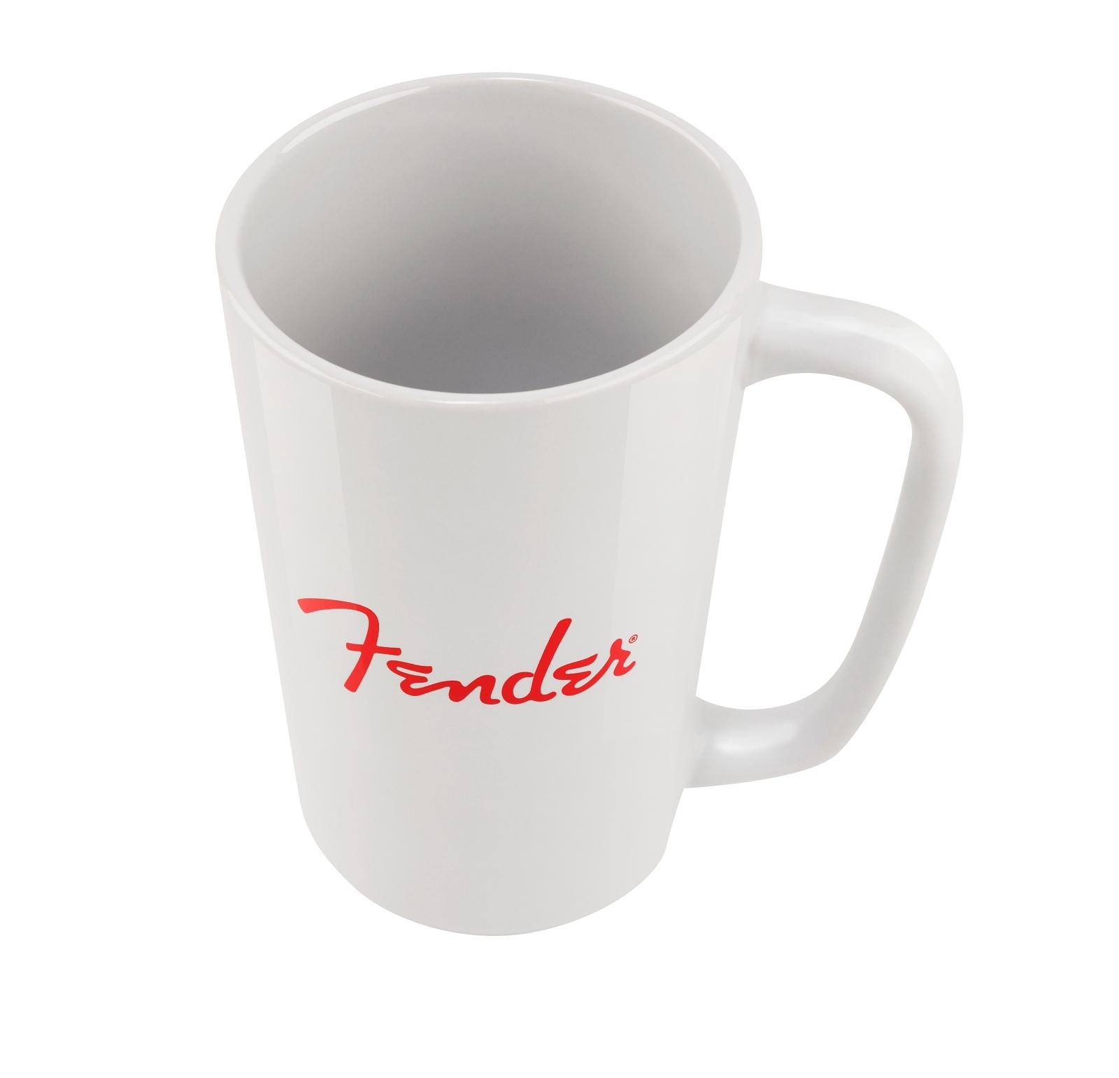 Fender™ Red Spaghetti Logo 14oz Stoneware Ceramic Cup Lifestyle