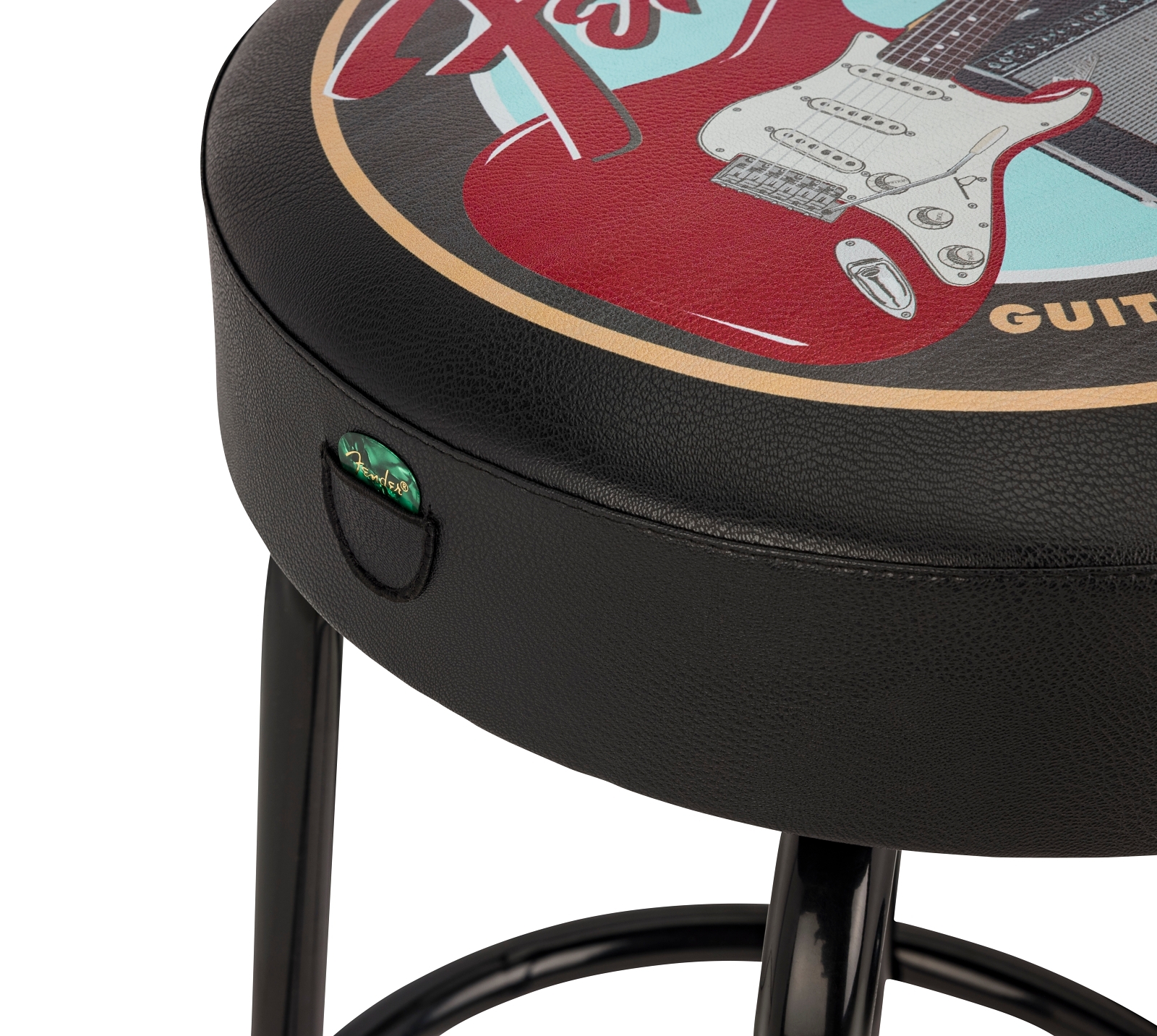Fender® Guitars & Amps Pick Pouch Barstool, Black Lifestyle