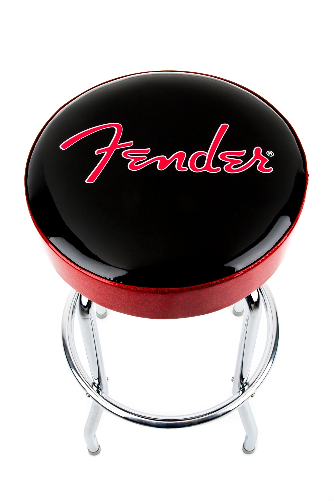 Fender® Red Sparkle Logo Barstool, Black and Red Sparkle Lifestyle
