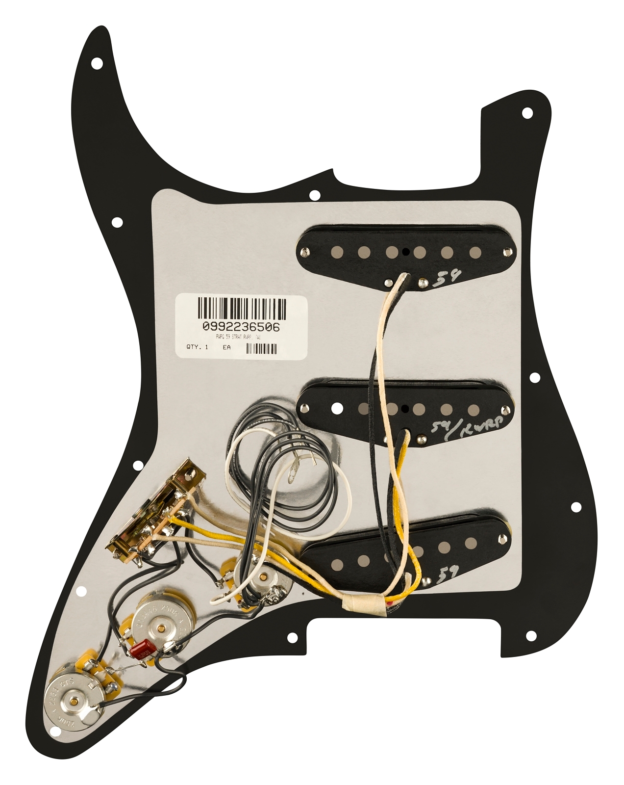 PreWired Strat® Pickguard, Pure Vintage '59 w/RWRP Midde Curated Grids