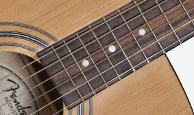 Rosewood bridge and fingerboard